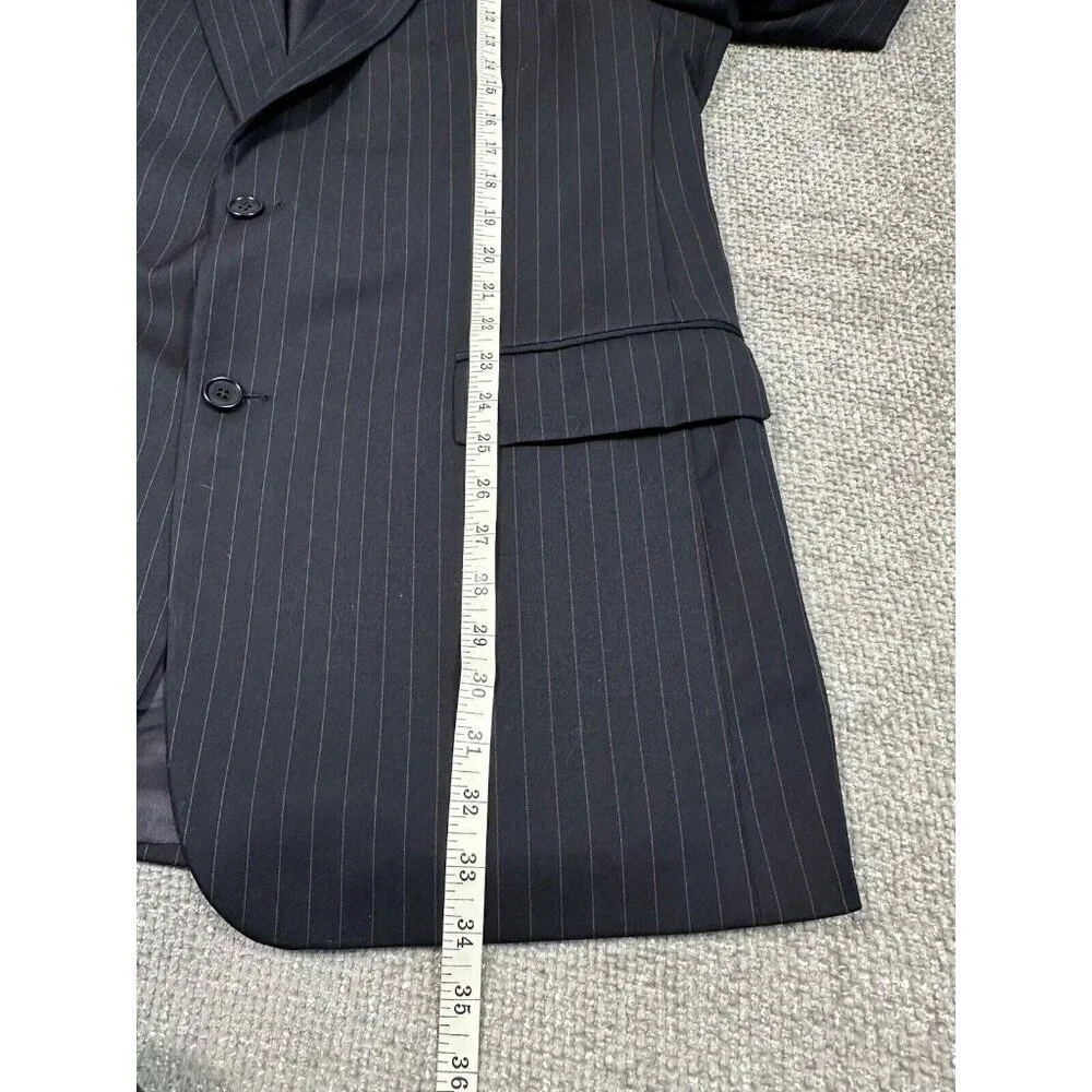 Vtg Brooks Brothers Suit‎ Jacket Mens 43L Blue Striped Wool Union USA Sport Coat